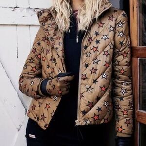 Scotch & Soda Maison Scotch Stargazer Star Puffer Jacket Gold